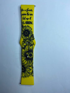 Sunflower engraved Apple Watch band, Samsung, Fitbit Versa 2