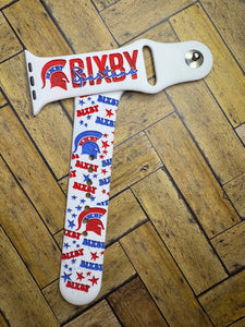 Bixby school laser engraved Apple Watch band, Samsung, Fitbit Versa 2 watch band, personalized gift, bixby spartans