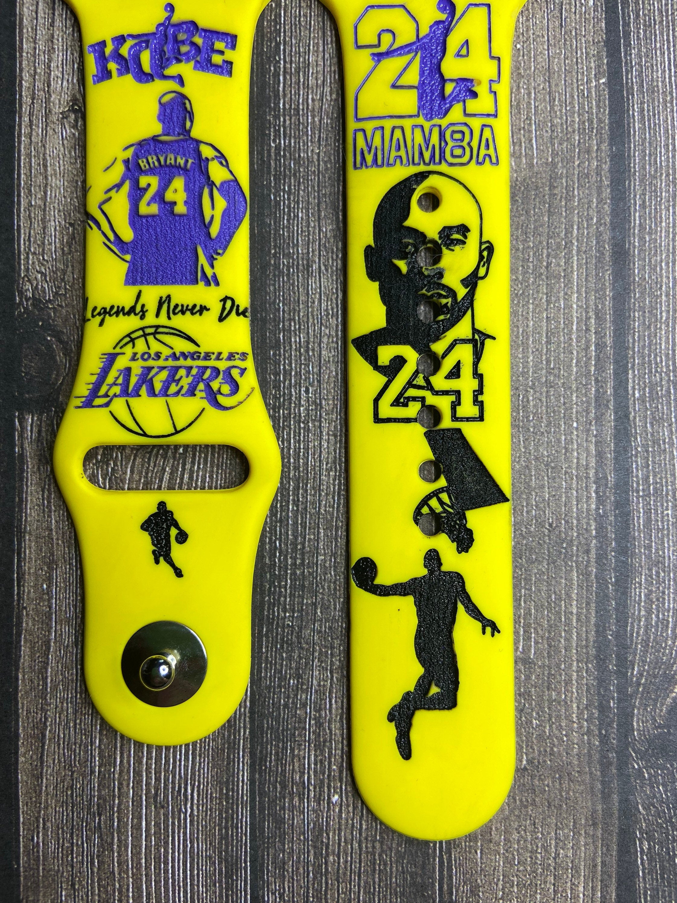 Kobe laser engraved smart band, Samsung, Fitbit versa 2 watch band, lakers, kobe, mamba, fathers day gift, gift for him