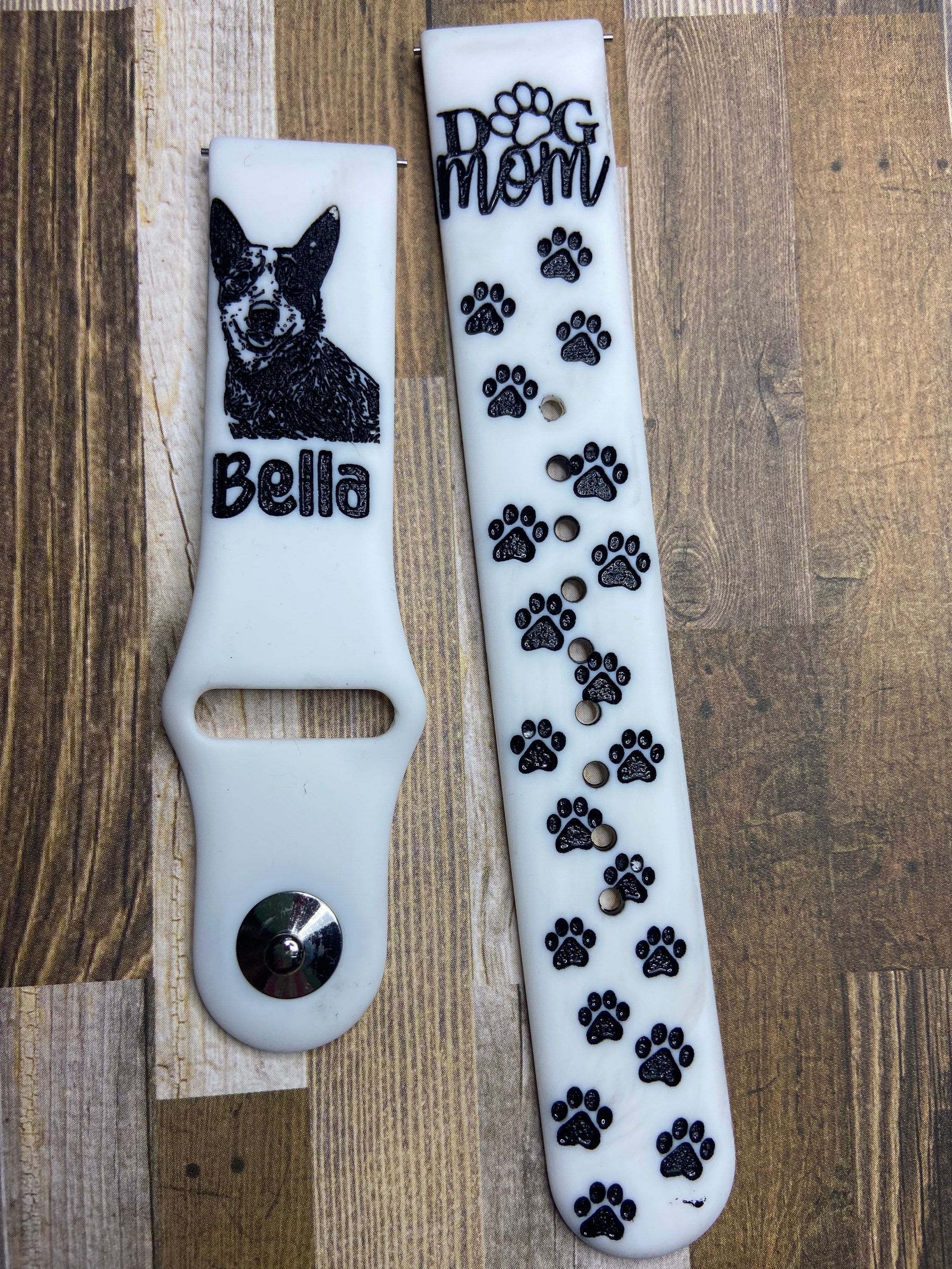 Dog mom, engraved smart watch, Samsung engraved watch band, Fitbit versa 2, gift for mom, fitbit 3, silicone replacement, dog mom