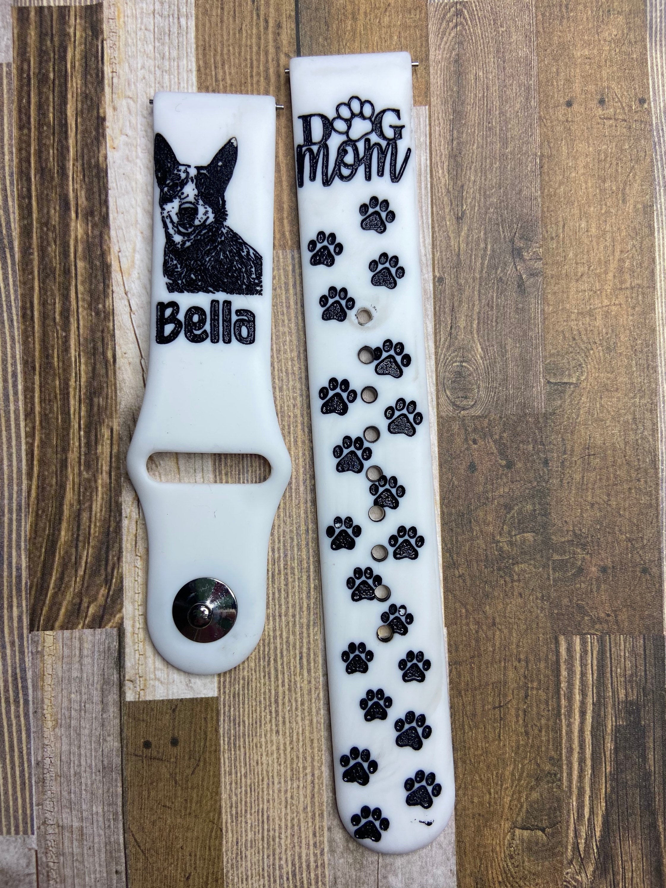 Dog mom, engraved smart watch, Samsung engraved watch band, Fitbit versa 2, gift for mom, fitbit 3, silicone replacement, dog mom