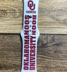 OU sooners, engraved smartwatch band, Samsung, Fitbit versa 2, gift for mom ,fitbit 3, gift for him, fathers day gift, gift for college
