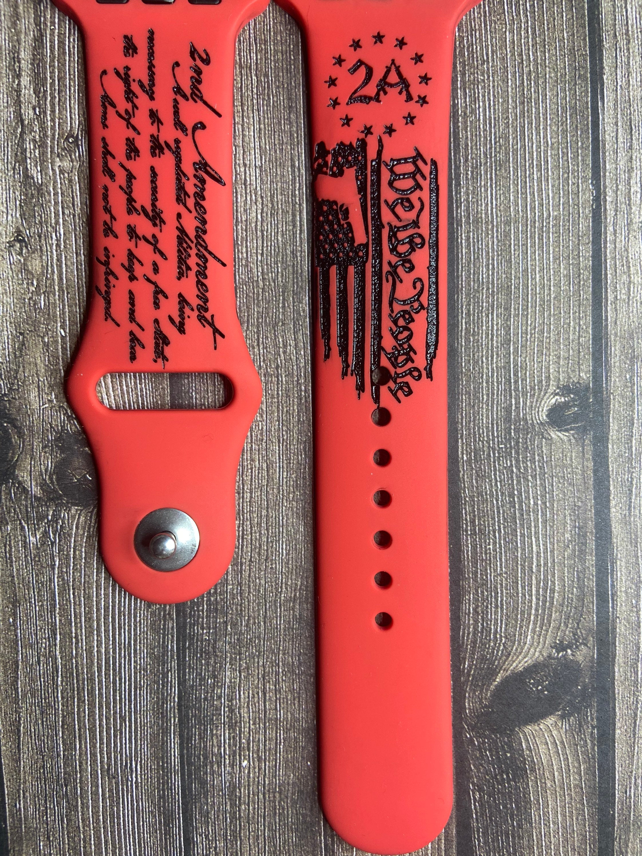 Second amendment, engraved apple watch band ,Samsung ,Fitbit versa 2, gift for him, Second amendment, we the people, gifts for dad