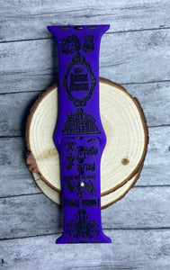 Laser engraved Smart watch band, Samsung, Fitbit versa 2, foolish mortal, haunted ghost, Halloween, scary movie, Haunted mansion,