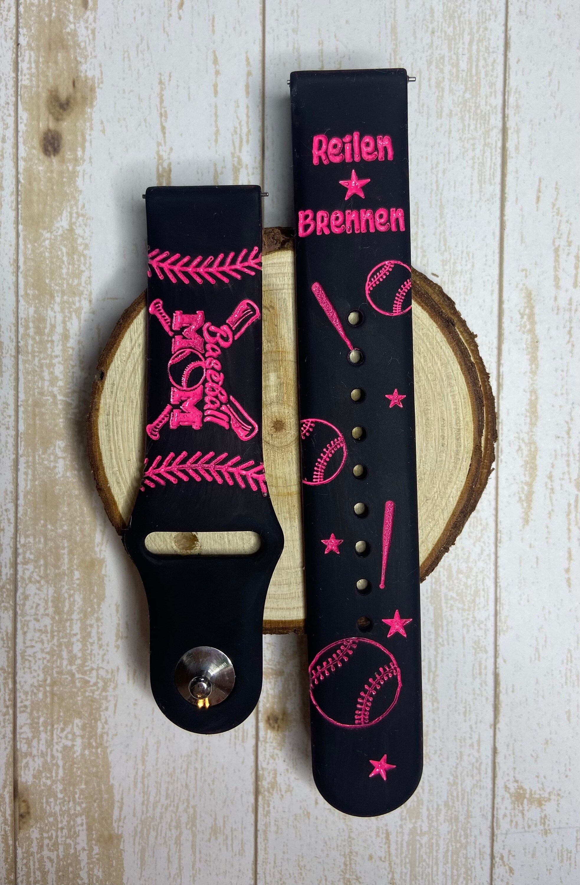 Baseball Mom, laser engraved smart, Samsung, Fitbit versa 2 watch band, gift for mom, gifts for women