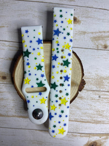 Star band, engraved Apple Watch band, Samsung, Fitbit versa 2, Multiple stars, colored stars, add name with stars