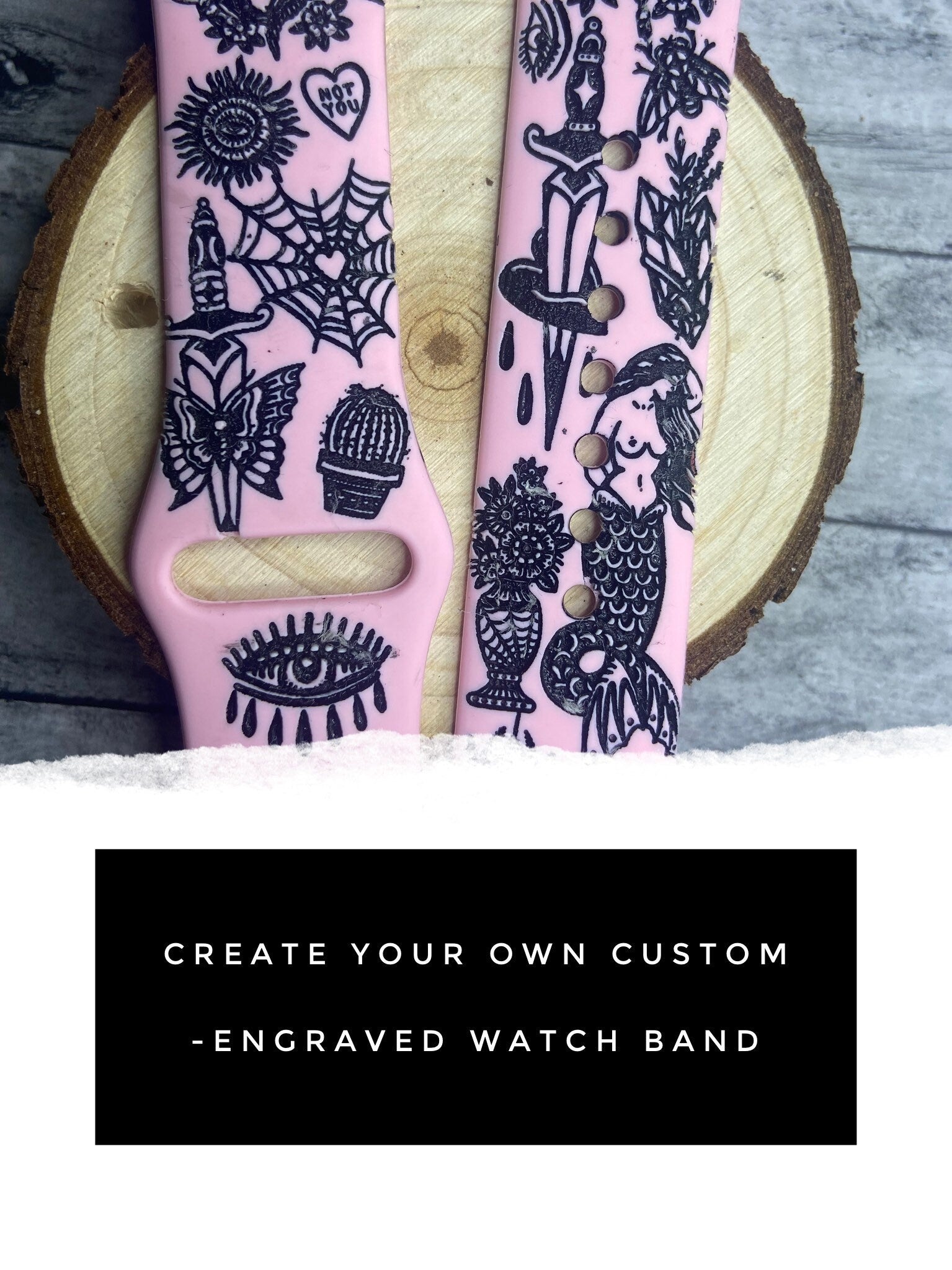 Create your own watch custom watch band, engraved smart watch watch, Samsung, fitbit versa 2, gift for mom, gift for women, gift