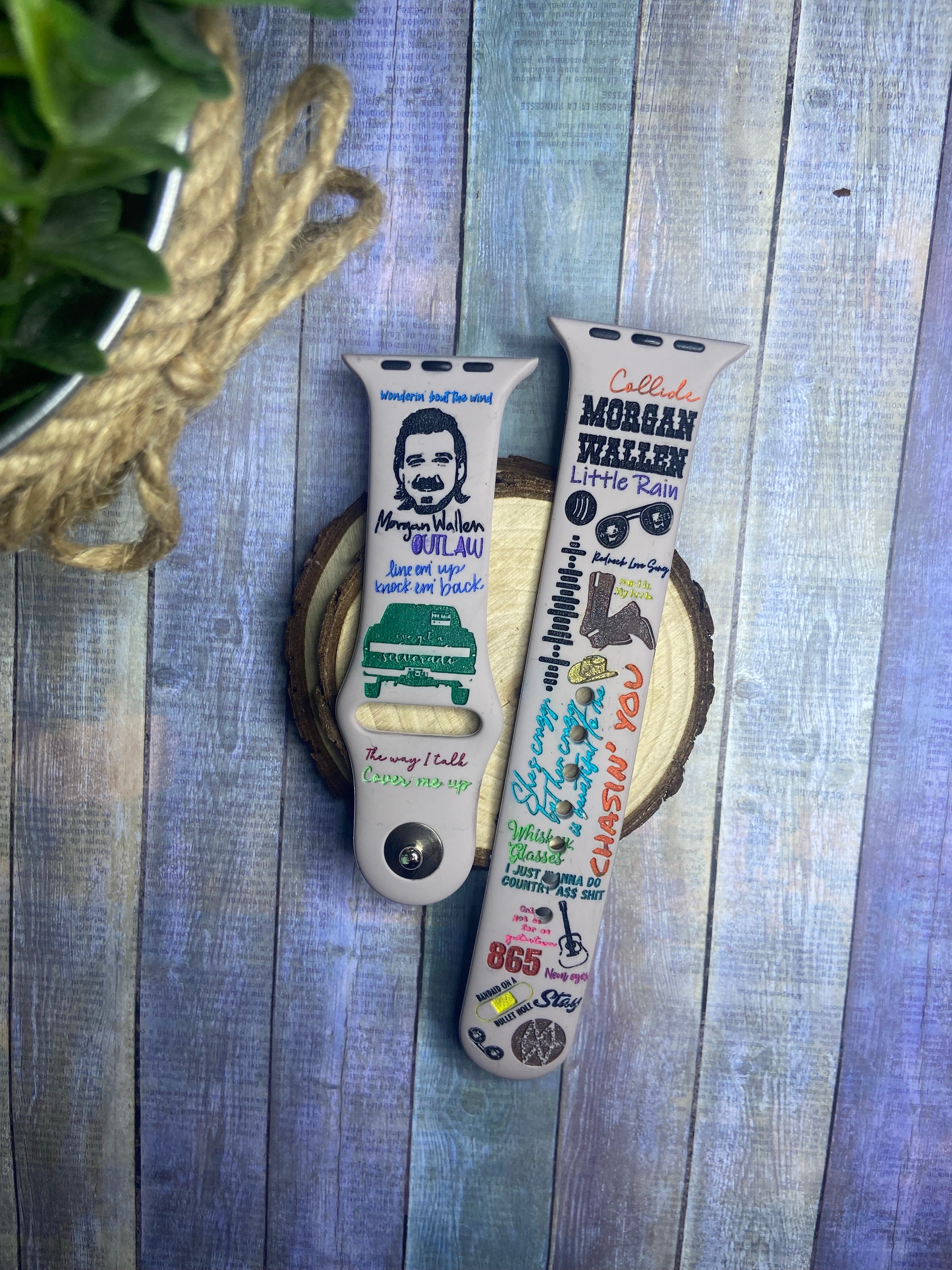 Country music theme engraved Apple watch band, country music theme engraved, Samsung watchband, gift, Fitbit Versa watch, gift for her