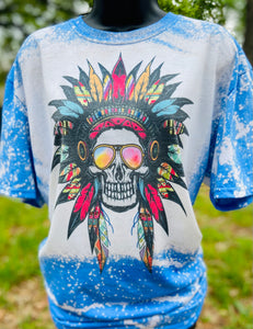 Colorful Aztec Indian bleached tshirt