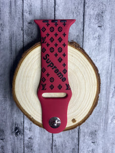 Engraved LV Silicone Apple Watch Band