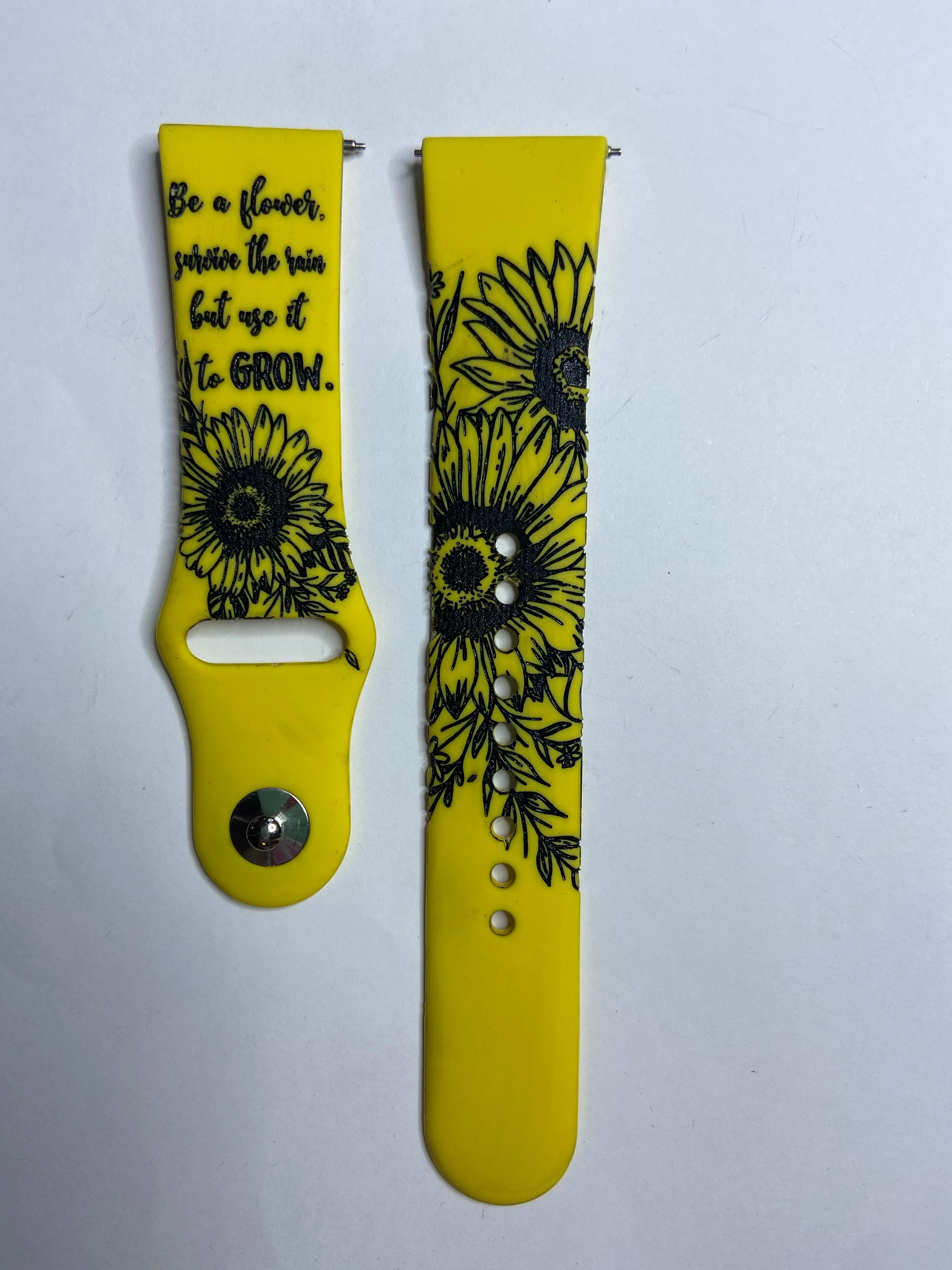 Sunflower engraved Apple Watch band, Samsung, Fitbit Versa 2