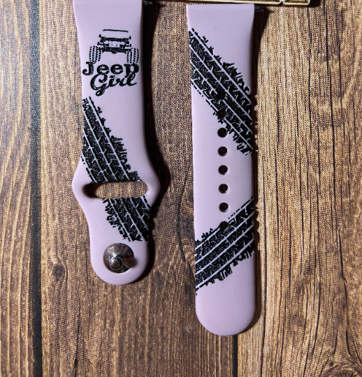 Jeep girl engraved apple watch band, Samsung, Fitbit versa 2