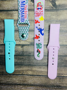 Little Mermaid, under the sea engraved watchband, Samsung, Fitbit Versa 2, gift for her, Ariel, mermaid, silicone replacement, engraved